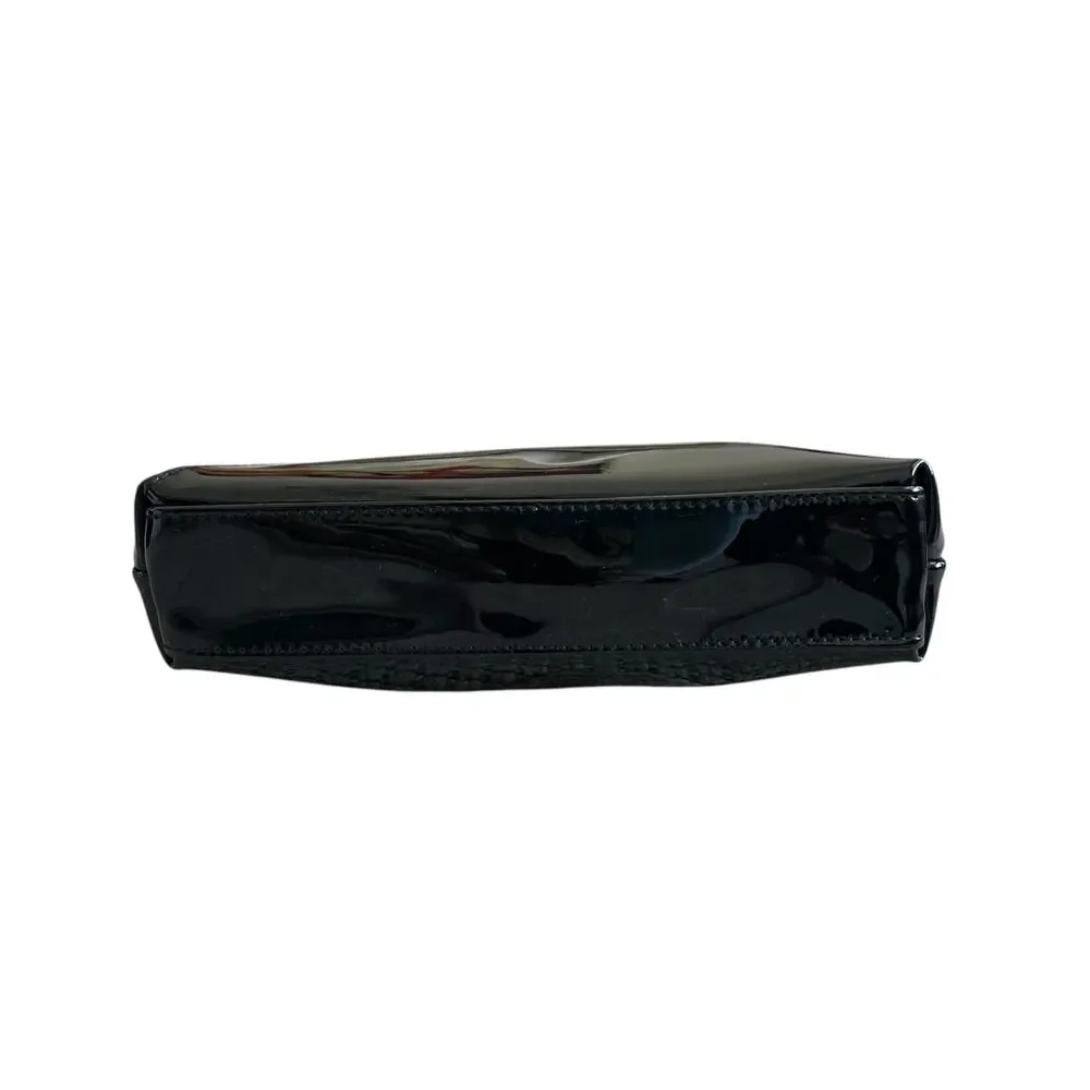 Yves Saint Laurent YSL Beaute Makeup Bag Travel Pouch Black Patent Clutch NEW